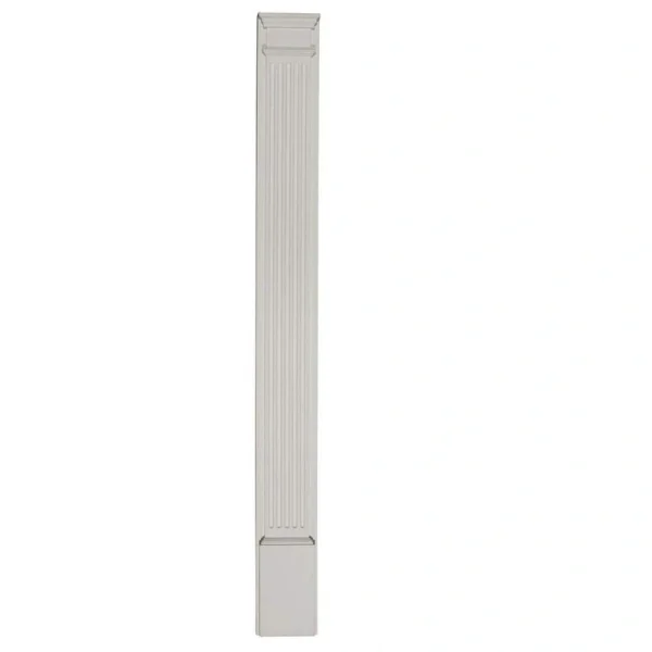 Ekena Millwork 8 in. x 2-3/4 in. x 100 in. Primed Polyurethane Fluted Pilaster Moulding