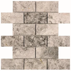 Ellis + Fisher Nimbus Grey 12 x 12 Brick Marble Mosaic Tile T726943414