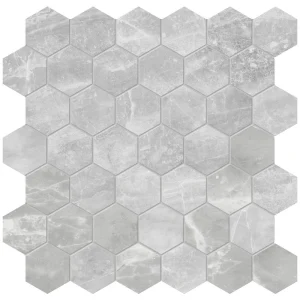 Ellis + Fisher Nirvano Frost 2 in Hexagon Porcelain Mosaic