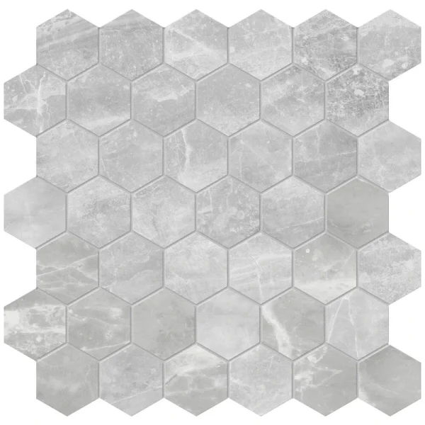 Ellis + Fisher Nirvano Frost 2 in Hexagon Porcelain Mosaic