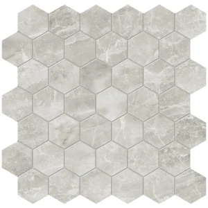 Ellis + Fisher Nirvano Ivory 2 in Hexagon Porcelain Mosaic