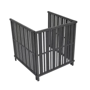 Enclo Privacy Screens 3.5 ft. H x 3.4 ft. W x 3.6 ft. L Roanoke Freestanding WoodTek Vinyl Privacy Screen Fence Flat Top Charcoal 3 Panel