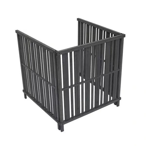 Enclo Privacy Screens 3.5 ft. H x 3.4 ft. W x 3.6 ft. L Roanoke Freestanding WoodTek Vinyl Privacy Screen Fence Flat Top Charcoal 3 Panel