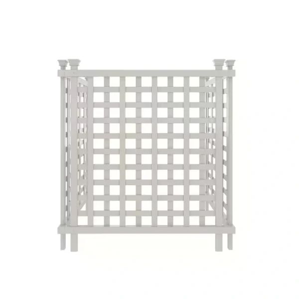 Enclo Privacy Screens Liberty Lattice 3.5 ft. H x 3 ft. W White Vinyl AC Screen Fence Panel