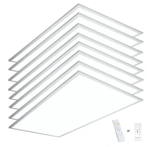 eSenLite 2 ft. x 4 ft. Integrated LED Panel Light Troffer Backlit 6500LM 630W Equivalent White Dim CCT Color Changeable (8-PC)