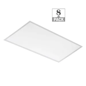 ETI LIGHTING 2 ft. x 4 ft. 100-Watt Equivalent Back-Lit Integrated LED White Troffer Adjust Lumen Levels 3500K 4000K 5000K (8-Pack)