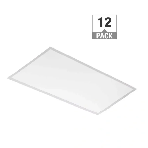 ETI LIGHTING 2 ft. x 4 ft. Back-Lit Multiple Lumen Boost Levels 3500K 4000K 5000K Integrated LED Flat Panel Light (12-Pack)