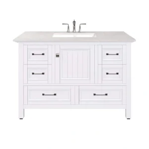 Eviva Britney 42 in. W x 22 in. D White Bathroom Vanity with Carrara Quartz Top and Undermount Sink