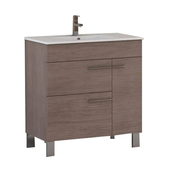 Eviva Cup 31.50 in. W x 18 in. D x 34 in. H Bath Vanity in Medium Oak with White Ceramic Top with White Sink