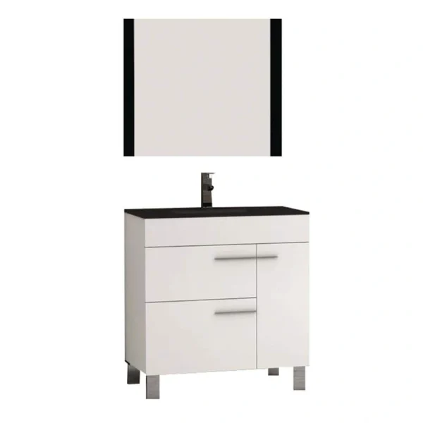Eviva Cup 31.50 in. W x 18 in. D x 34 in. H Bath Vanity in White with White Ceramic Top with White Sink