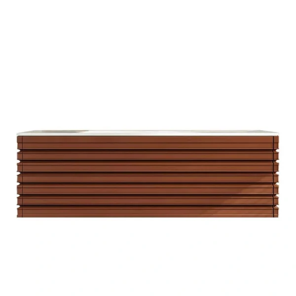 Eviva Dream 42 in. W x 18 in. D x 19 in. H Bath Vanity in Terracotta With White Solid Surface Top with White Sink