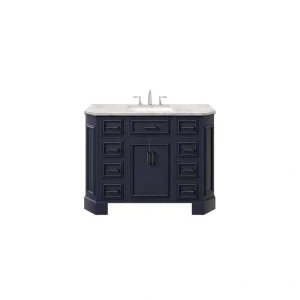 Eviva Glory 48 in. W x 22 in. D x 34 in. H Single Bath Vanity in Dark Gray with White Carrara Marble Top with White Sink