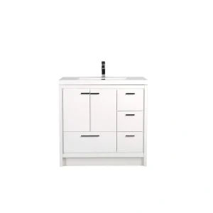 Eviva Grace 42 in. W x 20 in. D x 36 in. H Bathroom Vanity in White with White Acrylic Vanity Top with White Sink