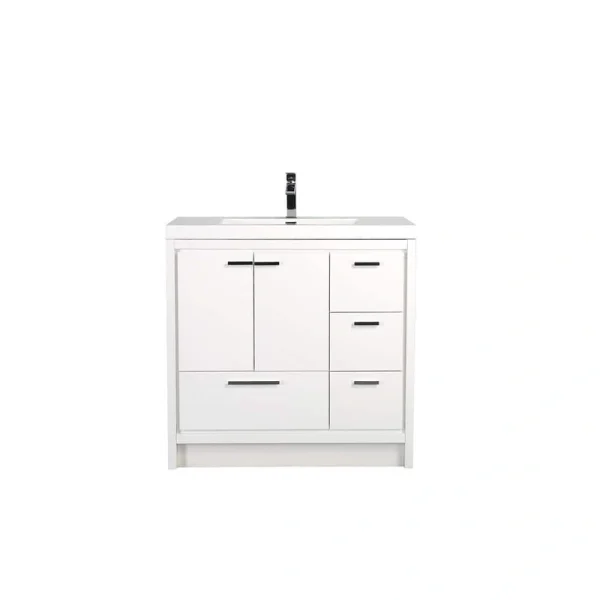Eviva Grace 42 in. W x 20 in. D x 36 in. H Bathroom Vanity in White with White Acrylic Vanity Top with White Sink