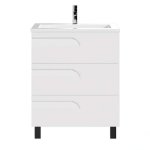 Eviva Joy 28 in. W x 18 in. D x 20.5 in. H Freestanding Single Sink Bath Vanity in White with White Porcelain Top
