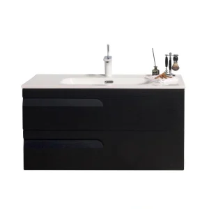Eviva Joy 39 in. W x 18 in. D x 20.5 in. H Floating Bathroom Vanity in Blackwood with White Porcelain Top with White Sink