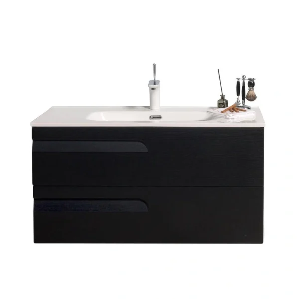Eviva Joy 39 in. W x 18 in. D x 20.5 in. H Floating Bathroom Vanity in Blackwood with White Porcelain Top with White Sink