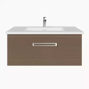 Eviva Orleans 38 in. W x 20 in. D x 23 in. H Single Sink Wallmount Bath Vanity in Wenge with White Porcelain Top T726947698