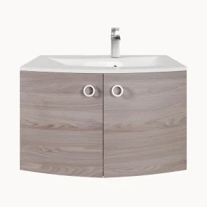 Eviva Romina 28 in. W x 22 in. D x 22 in. H Single Sink Wallmount Bath Vanity in Gray Oak with White Acrylic Top
