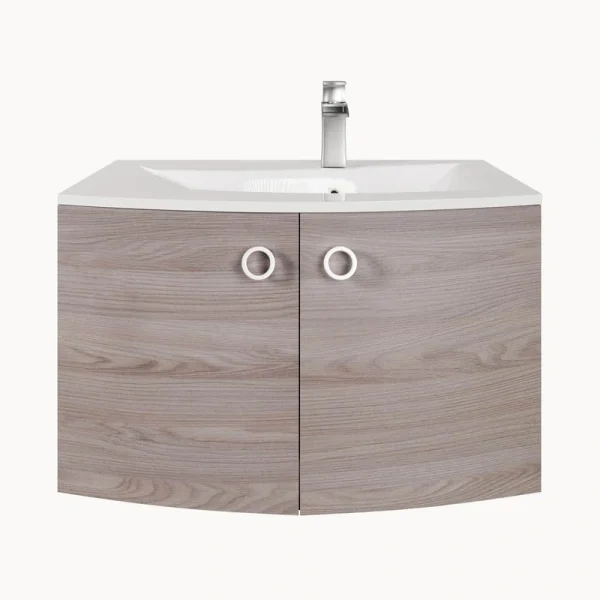 Eviva Romina 28 in. W x 22 in. D x 22 in. H Single Sink Wallmount Bath Vanity in Gray Oak with White Acrylic Top