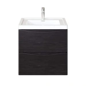 Eviva Smile 24 in. W x 16.5 in. D x 21 in. H Bathroom Vanity in Chesnut with White Acrylic Top with White Sink