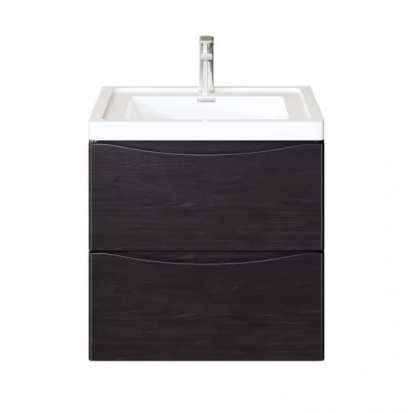 Eviva Smile 24 in. W x 16.5 in. D x 21 in. H Bathroom Vanity in Chesnut with White Acrylic Top with White Sink