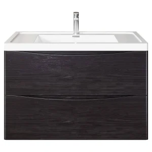 Eviva Smiley 36 in. W x 20 in. D x 21 in. H Floating Bath Vanity in Chestnut with White Acrylic Top