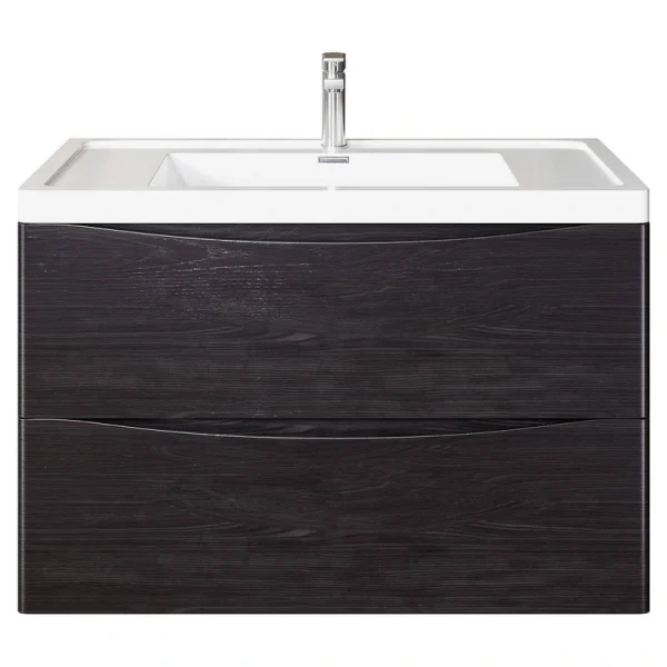Eviva Smiley 36 in. W x 20 in. D x 21 in. H Floating Bath Vanity in Chestnut with White Acrylic Top