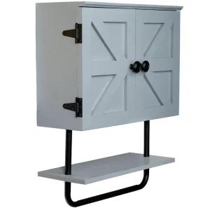 Excello Global Products 17-in x 21-in x 8-in Barndoor Magnetic Bathroom Wall Cabinet