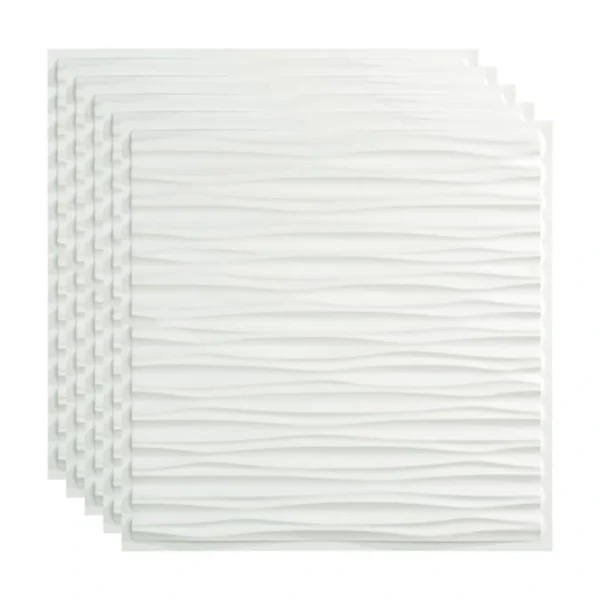 Fasade 2-ft x 2-ft Dunes Gloss White PVC Drop Ceiling Tile (5-Pack, 20-sq ft / Case)