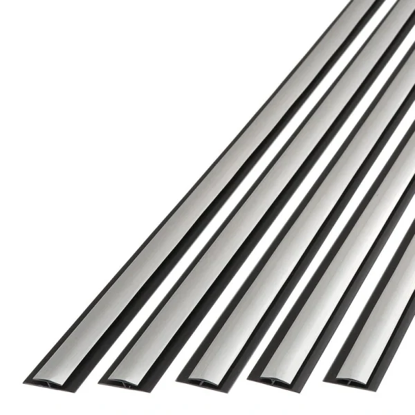 Fasade 4′ PVC Brushed Aluminum Wall Panel Divider Trim – 5 Pack