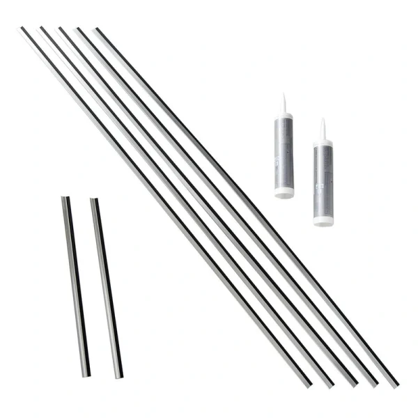 Fasade Brushed Aluminum Large Profile Backsplash Accessory Kit – 9 Piece