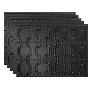 Fasade Chain 18″ x 24″ Brushed Onyx Vinyl Backsplash Tile – 5 Pack