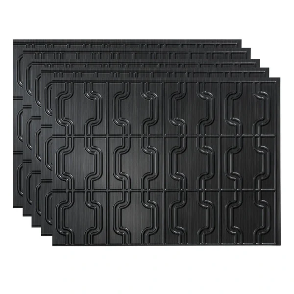 Fasade Chain 18″ x 24″ Brushed Onyx Vinyl Backsplash Tile – 5 Pack