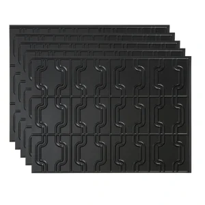 Fasade Chain 18″ x 24″ Matte Black Vinyl Backsplash Tile – 5 Pack