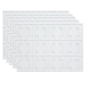 Fasade Chain 18″ x 24″ Matte White Vinyl Backsplash Tile – 5 Pack