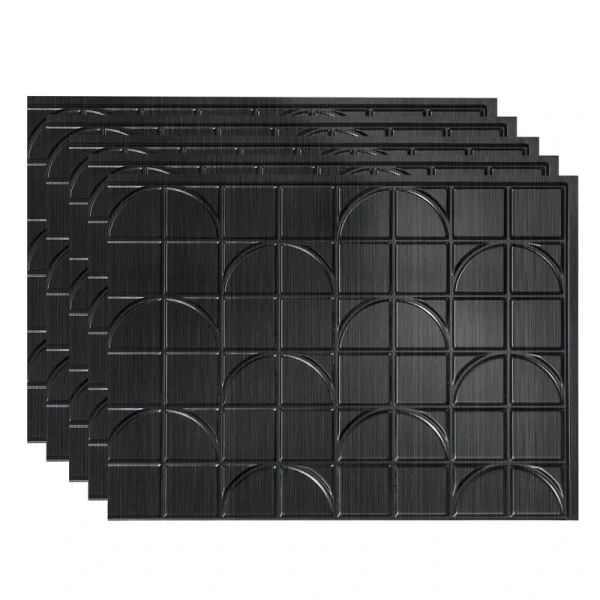 Fasade Crescent 18″ x 24″ Brushed Onyx Vinyl Backsplash Tile – 5 Pack