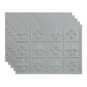 Fasade Fleur de Lis 18″ x 24″ Cashmere Vinyl Backsplash Tile – 5 Pack