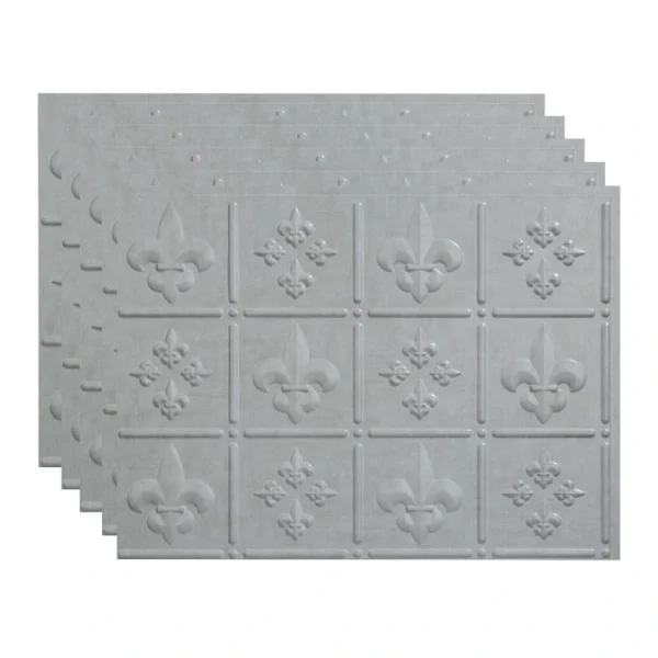 Fasade Fleur de Lis 18″ x 24″ Cashmere Vinyl Backsplash Tile – 5 Pack