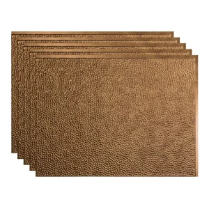 Fasade Hammered 18″ x 24″ Antique Bronze Vinyl Backsplash Tile – 5 Pack