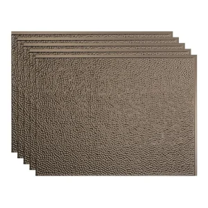 Fasade Hammered 18″ x 24″ Argent Bronze Vinyl Backsplash Tile – 5 Pack