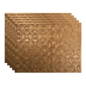 Fasade Lotus 18″ x 24″ Antique Bronze Vinyl Backsplash Tile – 5 Pack