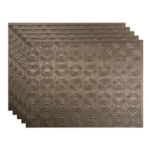 Fasade Lotus 18″ x 24″ Argent Bronze Vinyl Backsplash Tile – 5 Pack