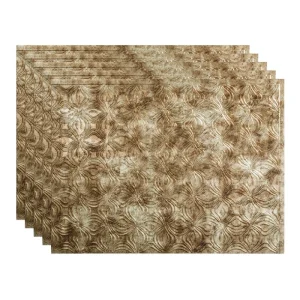 Fasade Lotus 18″ x 24″ Bermuda Bronze Vinyl Backsplash Tile – 5 Pack