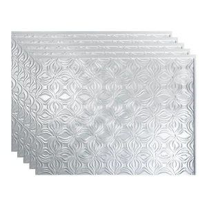 Fasade Lotus 18″ x 24″ Brushed Aluminum Vinyl Backsplash Tile – 5 Pack