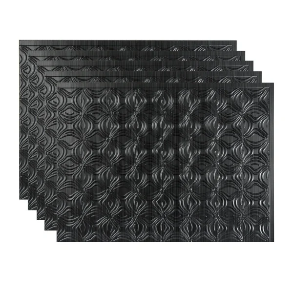 Fasade Lotus 18″ x 24″ Brushed Onyx Vinyl Backsplash Tile – 5 Pack