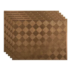 Fasade Miniquattro 18″ x 24″ Antique Bronze Vinyl Backsplash Tile – 5 Pack