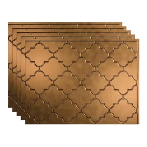 Fasade Monaco 18″ x 24″ Antique Bronze Vinyl Backsplash Tile – 5 Pack