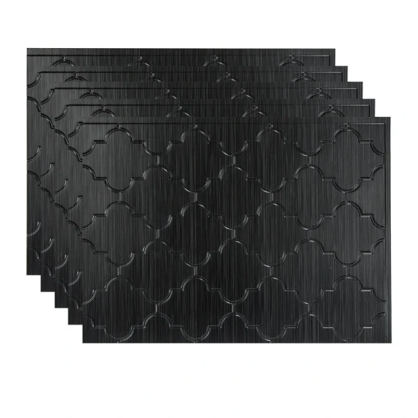 Fasade Monaco 18″ x 24″ Brushed Onyx Vinyl Backsplash Tile – 5 Pack