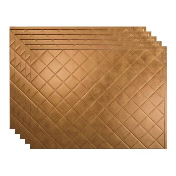 Fasade Quilted 18″ x 24″ Antique Bronze Vinyl Backsplash Tile – 5 Pack